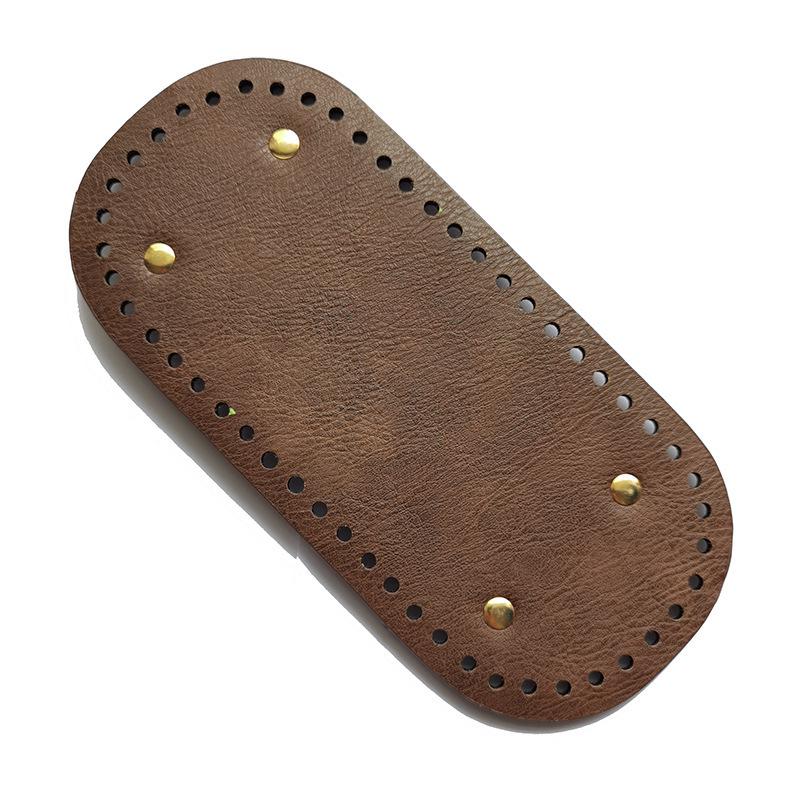 Oval Leather Crochet Bag Base - Hardened Handmade DIY Woven Bag Bottom Plate