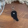 Fabric Material Vintage Angel Wing Keychain Rhinestone Keychain  Gift Accessory