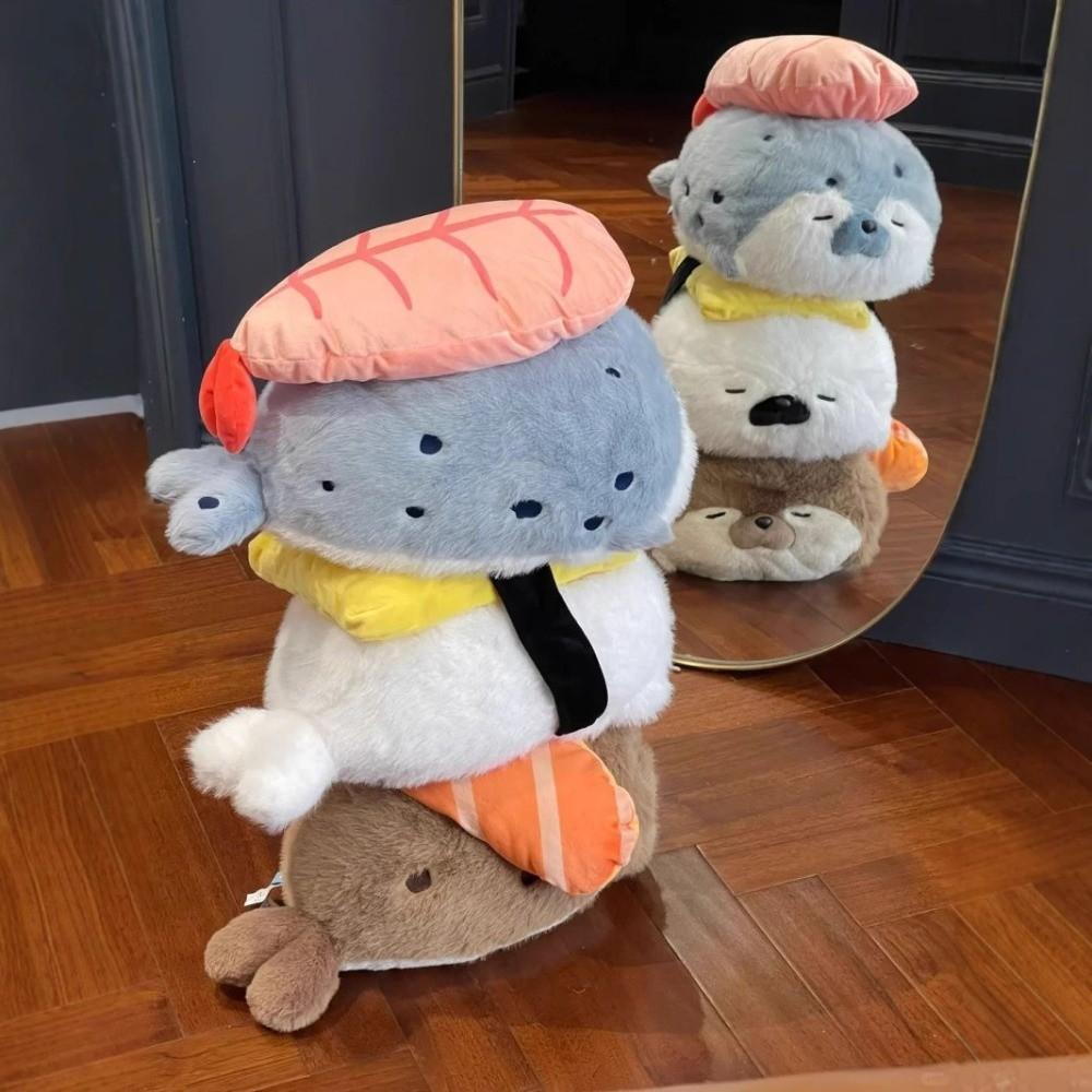 Japanese Style Stuffed Sea Otter Toy Kawaii Pillow Cushion Fried Shrimp Soft Doll  Birthday Gifts
