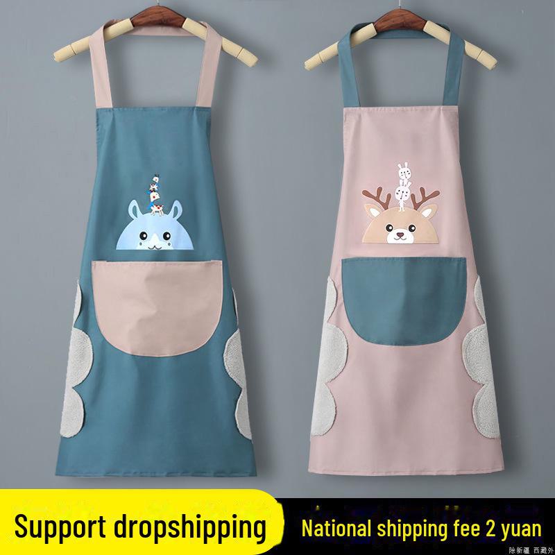 Waterproof & Oil-Proof Kitchen Apron - Trendy Unisex Design for Cooking and Household Tasks