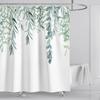 Watercolor Leaves Top Plants and Flowers Bathroom Decor Shower Curtain with Hooks Waterproof Suitable for Bathroom Decoration