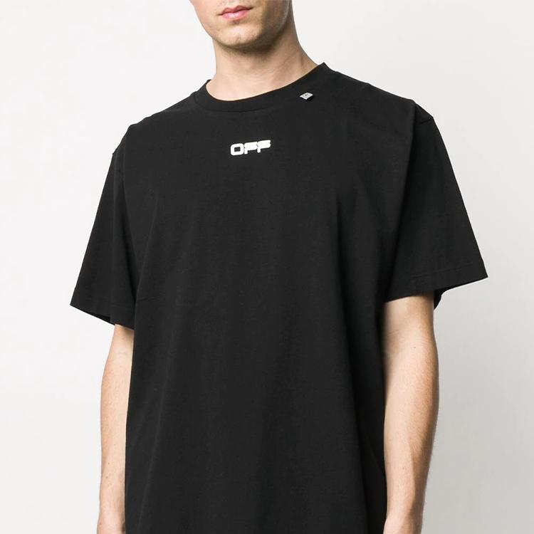 Off-White Футболка Oversized Fit Caravaggio Square, черная/разноцветная, мужская уличная одежда OMAA038S201850051088