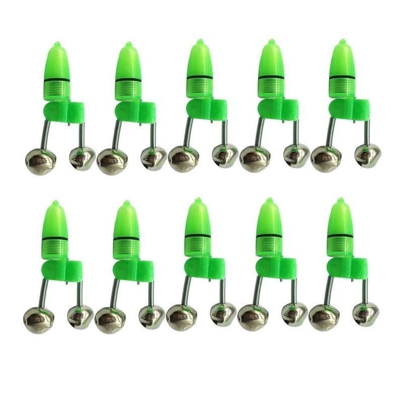 3 шт. светодиодный светильник с двумя колокольчиками, зажим для удочки для рыбы, сигнализатор поклевки