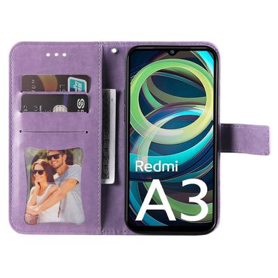 Чехол для Xiaomi Redmi A3 4G/Poco C61 4G с цветочным узором, из искусственной кожи, кошелек-подставка, чехол для телефона