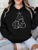 2025 Autumn and Winter Women's Boxing Gloves Pattern Hoodie Comfortable Long Sleeve Pullover Autumn and Winter Casual Sweatshirt