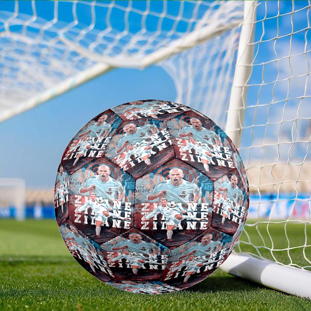 Zidane's Legendary Moment Soccer Ball Size 5 Soccer Ball, Machine-stitched, Soft and Comfortable, Suitable for Training and Matches Fan Gift