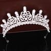 Свадебная корона тиара жемчуг сплав стразы повязка на голову барокко ретро принцесса день рождения аксессуар для волос для женщин