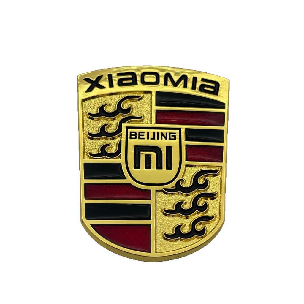 Совместим с Xiaomi SU7: Металлический щит в стиле Porsche, автомобильный значок для боковой отделки