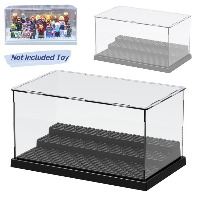 Multicolor Base With Transparent Panel Diy Building Block Display And Storage Box