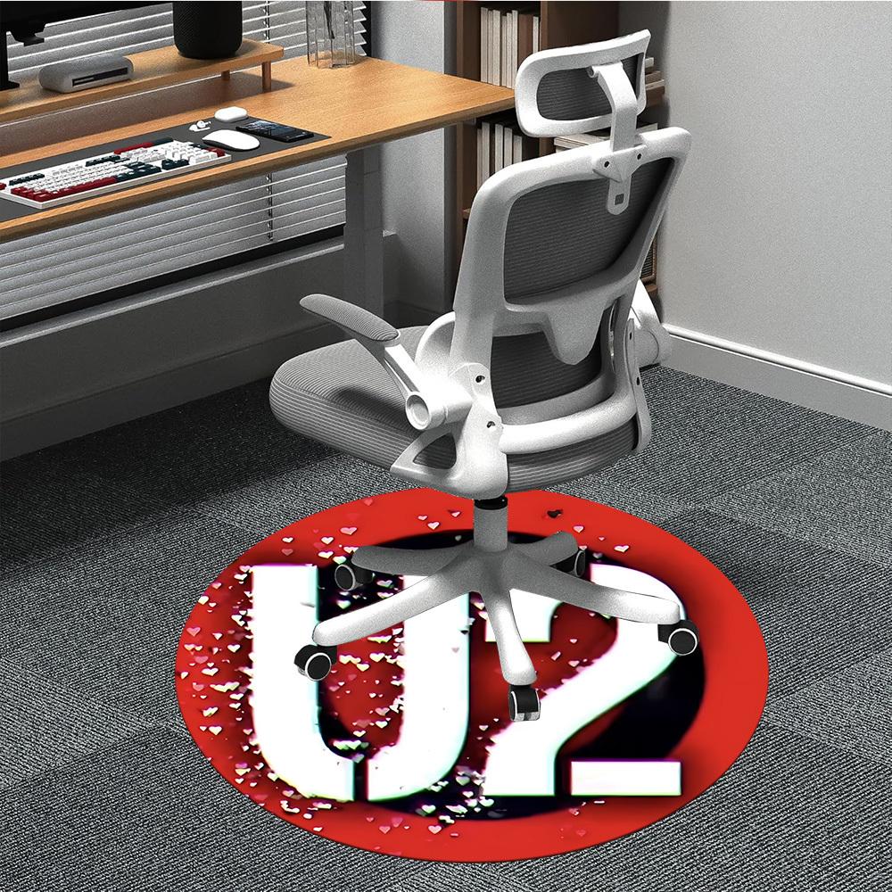 1pc U2 Music Band Chair Carpet for Office, Indoor Non-Slip Polyester Fiber Carpet, Machine Washable, Durable Construction yy251205150