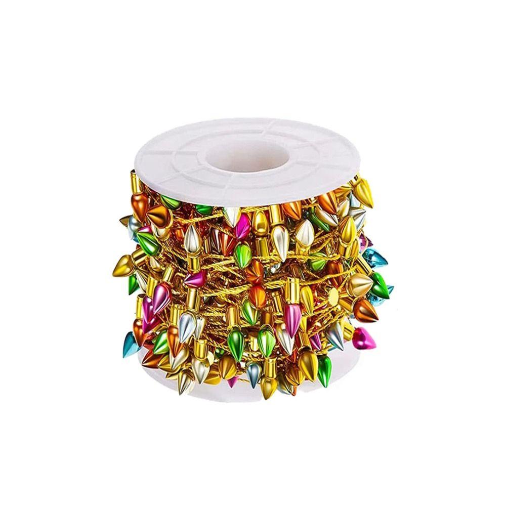 5M Fake Light String Electroplated Christmas Light Bulb Beads Xmas Tree