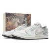 Air Jordan 1 Износостойкие Низкие Винтажные Баскетбольные Кроссовки Мужские Лазурный 553558-044(Team24-S-BOX)
