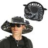 Cooling Fan Hat Clip-on Air Cooler Fan Strong Airflow Low Noise Mini Size Rechargeable Outdoor Wide Brim Hat Solar Fan