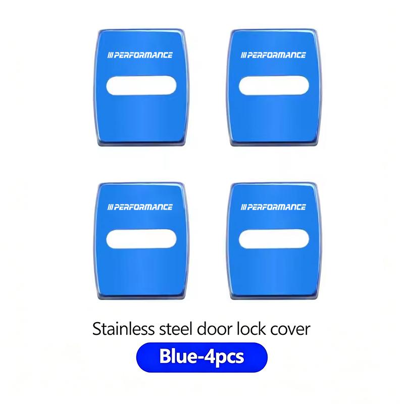FA54Pcs Zinc Alloy Car Door Lock Buckle Protection Cover Anti-Collision Shock Absorbing Cushion Stickers For BMW G80 G06 G07 G42 G