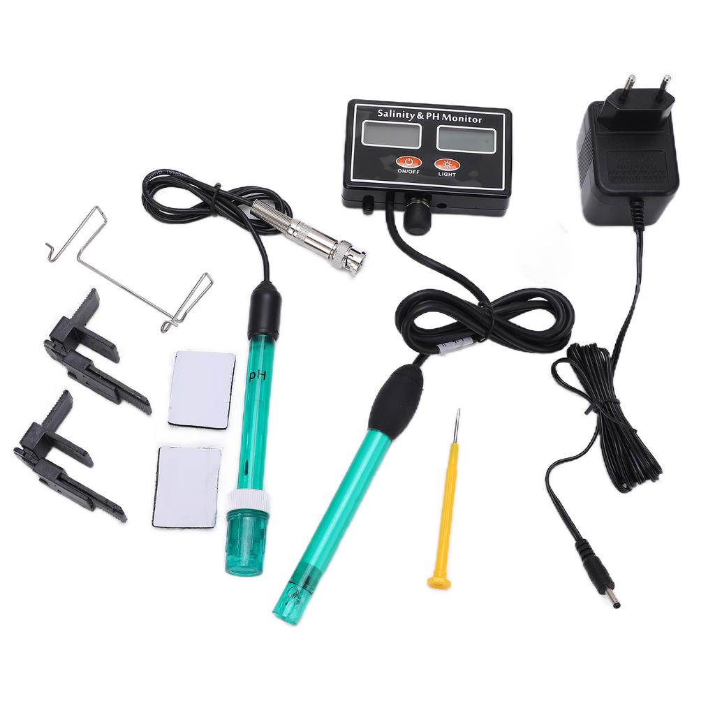 SA‑2587 2 in 1 PH Salinity Realtime Online Monitor Water Quality Tester for Seawater Fish Pond Laboratory