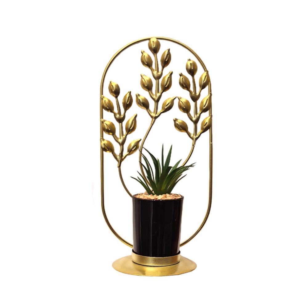 Креативный дизайн Металлические горшечные украшения Стеклянный цветочный горшок Искусственный суккулент Гостиная