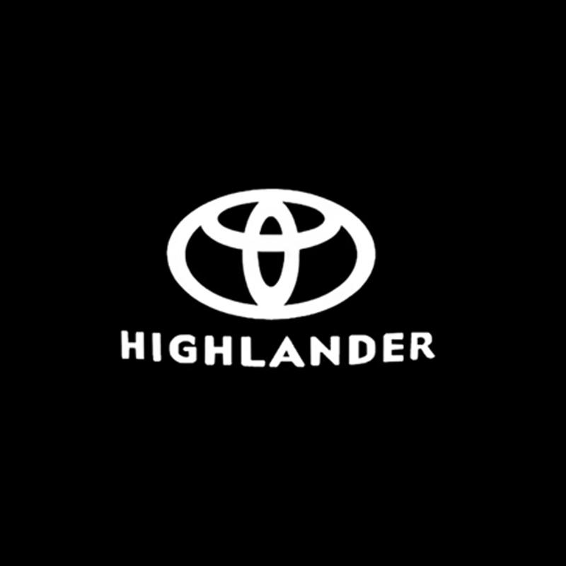 2 шт. Для Toyota Highlander 2007-2021, Светодиодная подсветка дверей при приветствии, Проекционный свет, Напольный свет, Предупреждающий свет двери