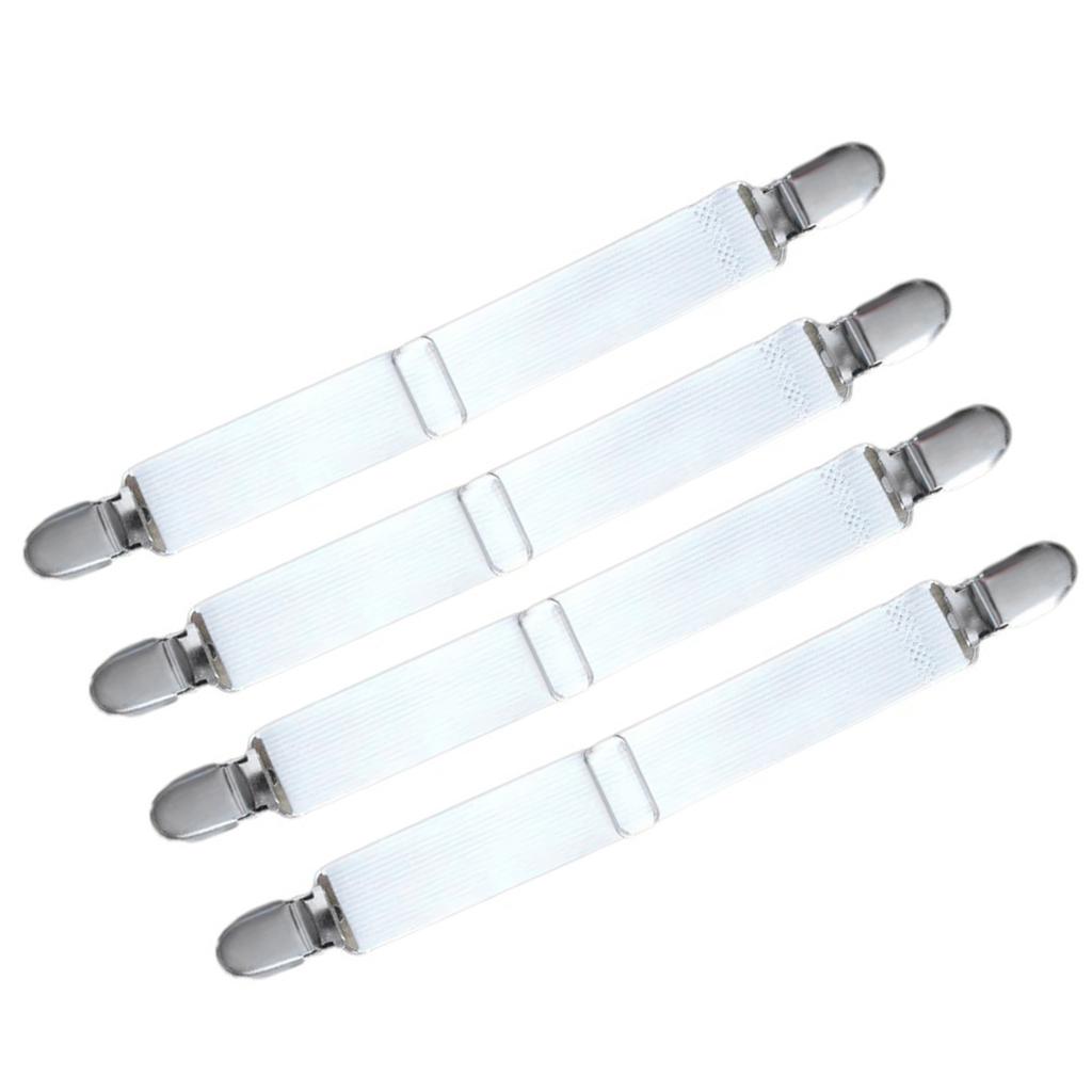 4 шт. Эластичные полоски-застежки для простыней, регулируемые держатели одеял и покрывал для матраса, подтяжки, зажимы для простыней, ремень, постельные принадлежности