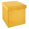 Atmosphera "Tess" Foldable Velvet Storage Pouf - Ochre