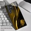 Черно-золотой чехол для телефона со стеклянным рисунком льва, подходит для Samsung Galaxy S26 S25 S24 S22 S21 S20 FE/Ultra/Plus, противоударная задняя крышка