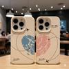 Чехол для телефона 'Карта пары, самолет, сердце любви' для iPhone 17Air 16 15 14 13 12 11 Pro Max, чехол для отношений на расстоянии, противоударный