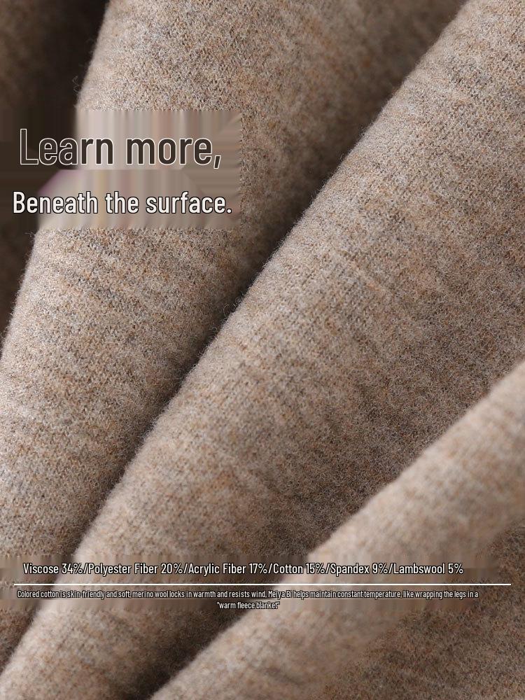 Women's Fleece-Lined Scimitar Pants: Autumn/Winter Straight-Leg, Slimming, Sporty, Casual Wide-Leg Trousers