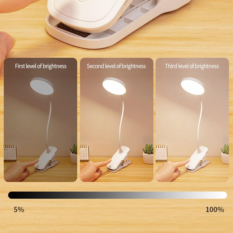 1PC Rechargeable Night Light Adjustable Reading Light Bedroom Clip-Type For Bedside Student Dormitory