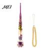 Long-lasting Crochet Hook Floral Resin Hook, Dried Flower Clear Handle Metal Head with Beaded Wristlet for Arthritis Beginners