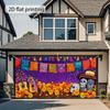 Death Garage Door Banner - Vibrant Mexican cultural decor, marigolds, guitars and skulls, durable outdoor materials