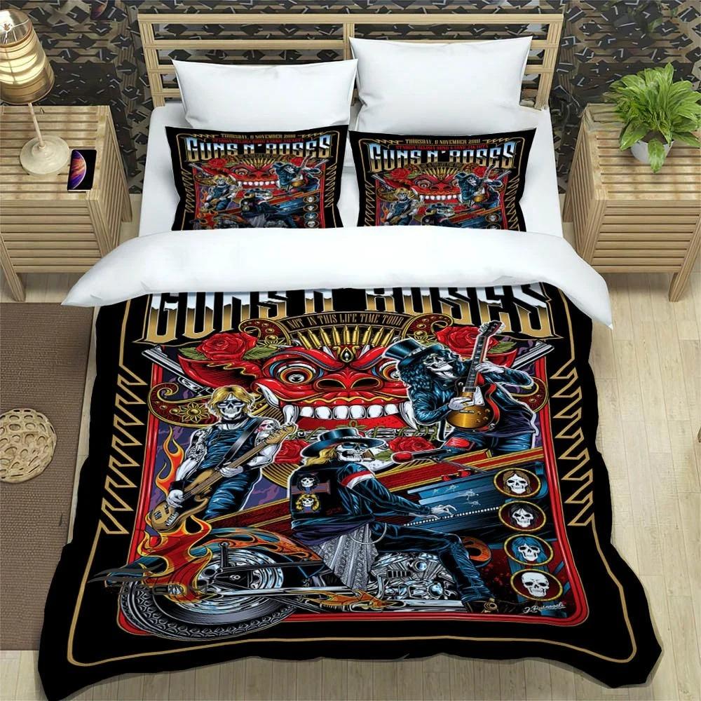 Rock Band Guns N' Roses Bedding Sets Exquisite Bed Supplies Set Duvet Cover Bed Comforter Set Bedding Set Luxury Birthday Gift