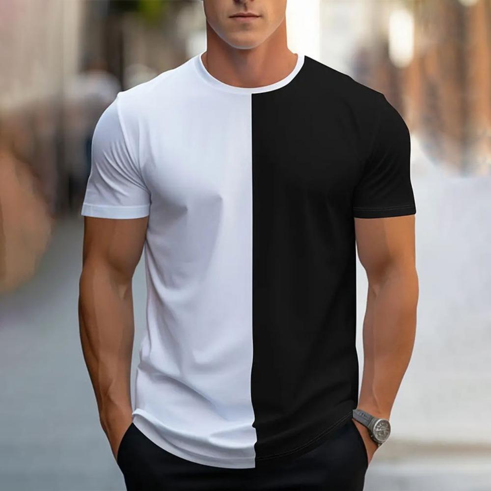 New Fashion Innovative Mathematical Formula Printed Men's Short Sleeve Summer Fresh Sports Fitness T-shirt Loose Round Neck Top
