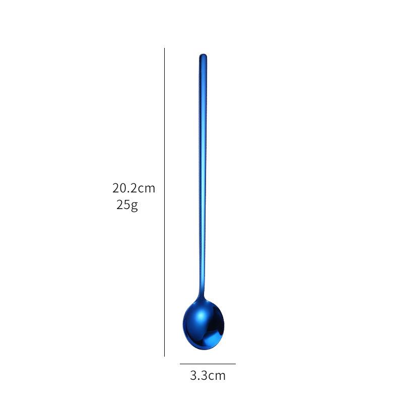 Ложка из пищевой нержавеющей стали 304 с длинной ручкой для мороженого, чая, кофе, круглые ложки для размешивания, столовые приборы, кухонные принадлежности для бара