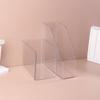 1pc Transparent Acrylic Bookends Stand Bookshelf Desktop Decorative Storage Rack Bookend Book Holder Organizer School Stationery