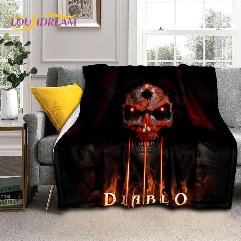 Мягкое фланелевое одеяло Diablo 3D Retro Gamer для кроватей, диванов, пикников, плед для отдыха на свежем воздухе, подарок