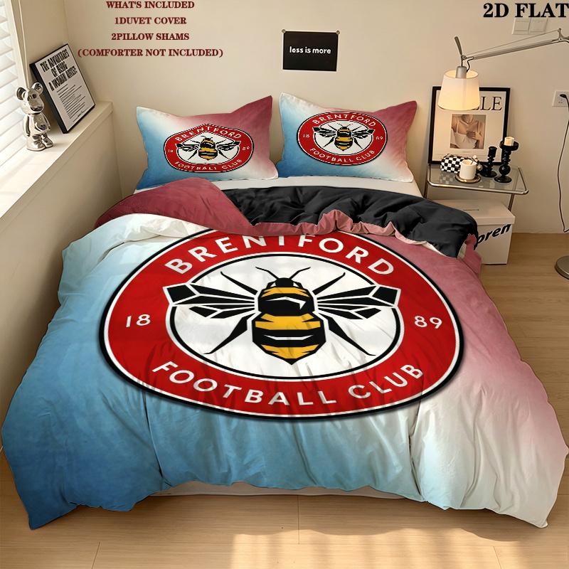 Brentford Pattern Bedding Quilt Set Home Decoration Gift (1 * duvet cover + 2 * pillowcase without core)