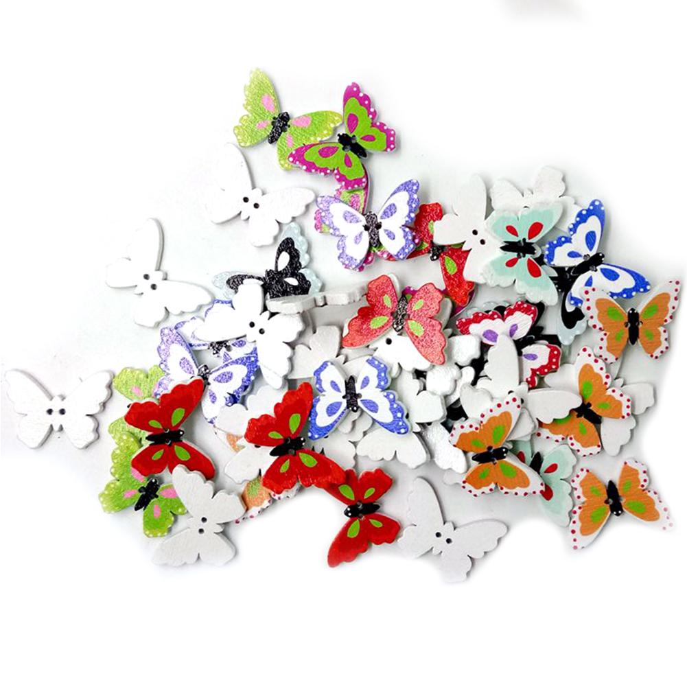 DIY Paradise 50 шт. форма бабочки 2 отверстия деревянные пуговицы швейные аксессуары декор для скрапбукинга