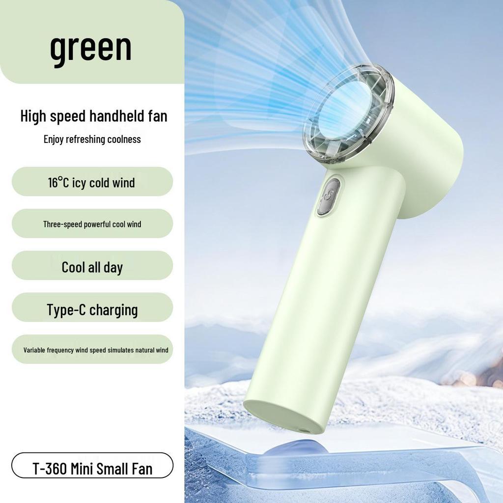 T360 Mini Portable Handheld Fan with Ultra-Long Battery & High-Speed Turbo