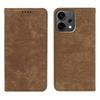 For Oppo Reno14 5G (Global) Case Strong Magnetic Leather Wallet Phone Cover with Striped Texture