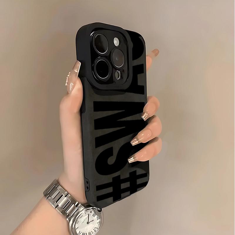 SWAG Черный Чехол для Телефона с Буквами для iPhone 16 15 17 Pro Max 14 13 12 11 17 Air XR X XS 7 8 Plus 16E Ударопрочный Защитный Чехол