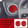 Красное углеродное волокно, внутренняя декоративная крышка автомобиля, наклейка, наклейка для Subaru BRZ для Toyota 86, отделка полосками салона автомобиля