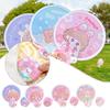 Cartoon Flying Disk Fan Portable With Handle Cooling Folding Group Collapsible Round Pocket Fan C1I4