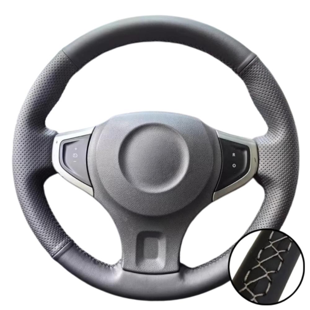 Car Accessories Braid Perforated Non-slip Microfiber Leather 2009-2014 Samsung QM5 Steering Wheel Cover For Renault Koleos