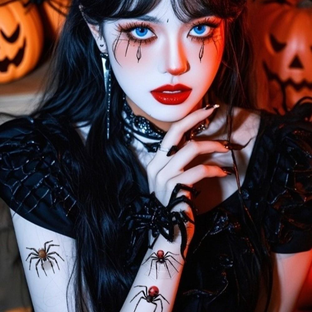 Disposable Spider Tattoo Waterproof Body Tattoo Stickers Cosplay Halloween Face Tattoo Party Use