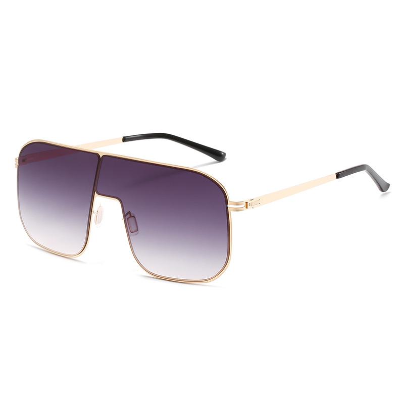 New large frame sunglasses, European and American personalized metal frame glasses Internet celebrity INS fashion sunglasses women