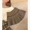 Woolen High-Waist A-Line Pleated Skirt for Women - Autumn/Winter College Style, Anti-Exposure, Short Length