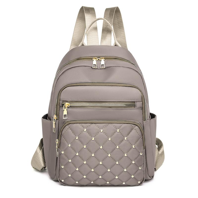 Ромбовидный рюкзак с заклепками, женский рюкзак для путешествий на открытом воздухе