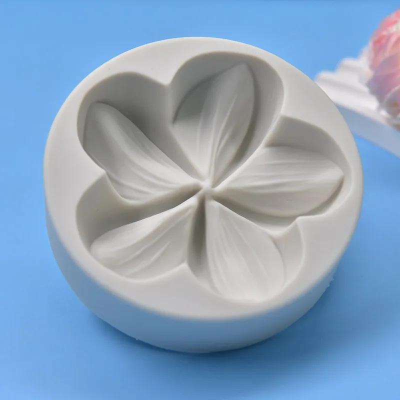 1PC Rounded Flower Silicone Mold Five Petals Chocolate Candle Soap Cake Molding  Baking Tools