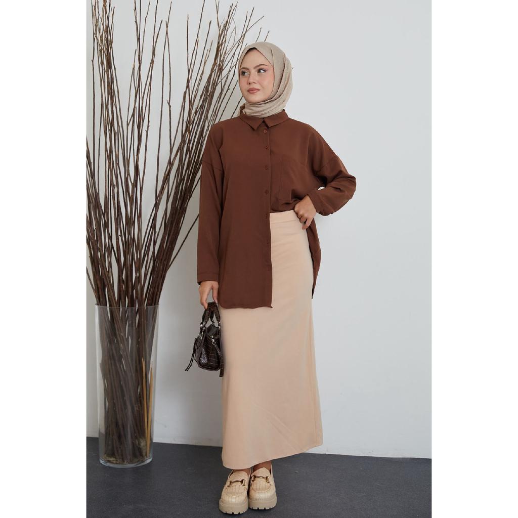 Юбка-карандаш-бежевый