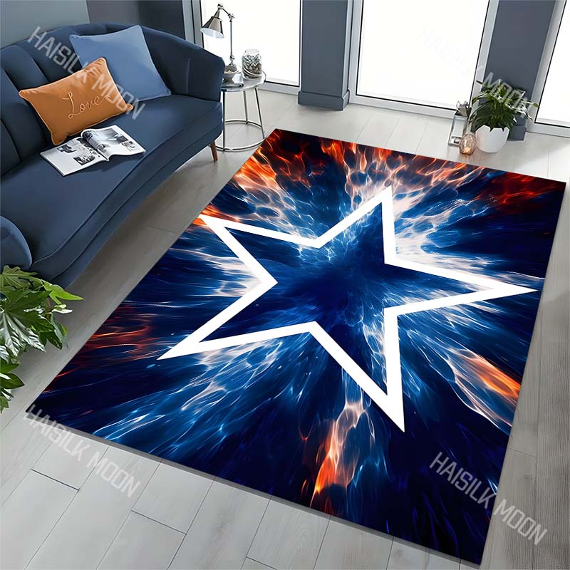 1PC Creative Five-pointed Star Pattern Carpet for Living Room Bedroom Bedside Floor Mat Sofa Table Area Rugs Home Decor