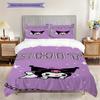 Kuromi Appears Cute Set Threepiece Set 1 Duvet Cover 2 Pillowcase Without Core Soft And Comfortable Duvet Cover And Pillowcase